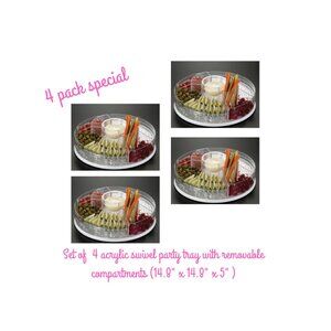 pack of 4 Acrylic swivel serving dish with removable compartments - new in box